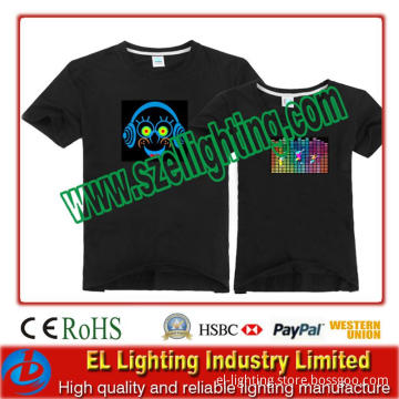 Black Couples LED Lighting Wireless T-Shirt